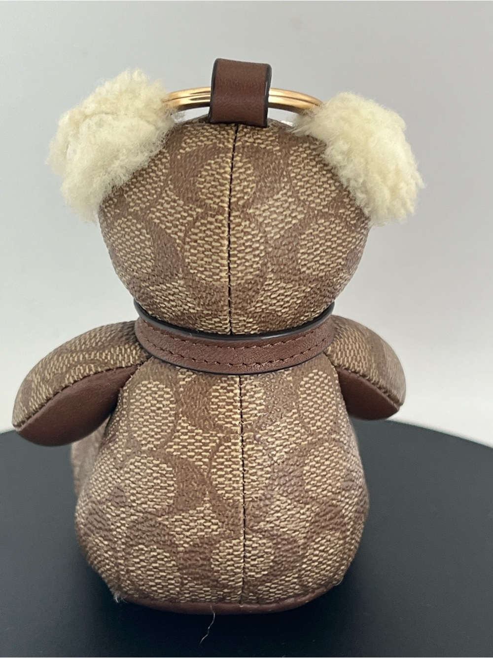 Coach Signature Canvas Bear Bag Charm Keychain with Shearling (Missing Tag) - Picture 14 of 15